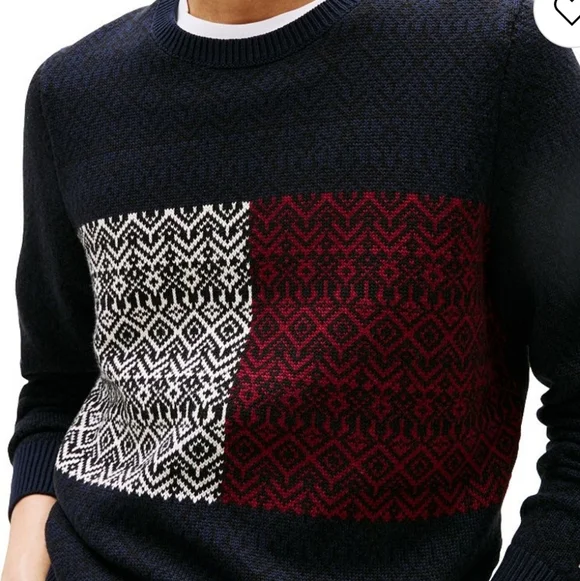 NWT Men's Tommy Hilfiger Fair Isle Crew Sweater Size Medium Multicolor